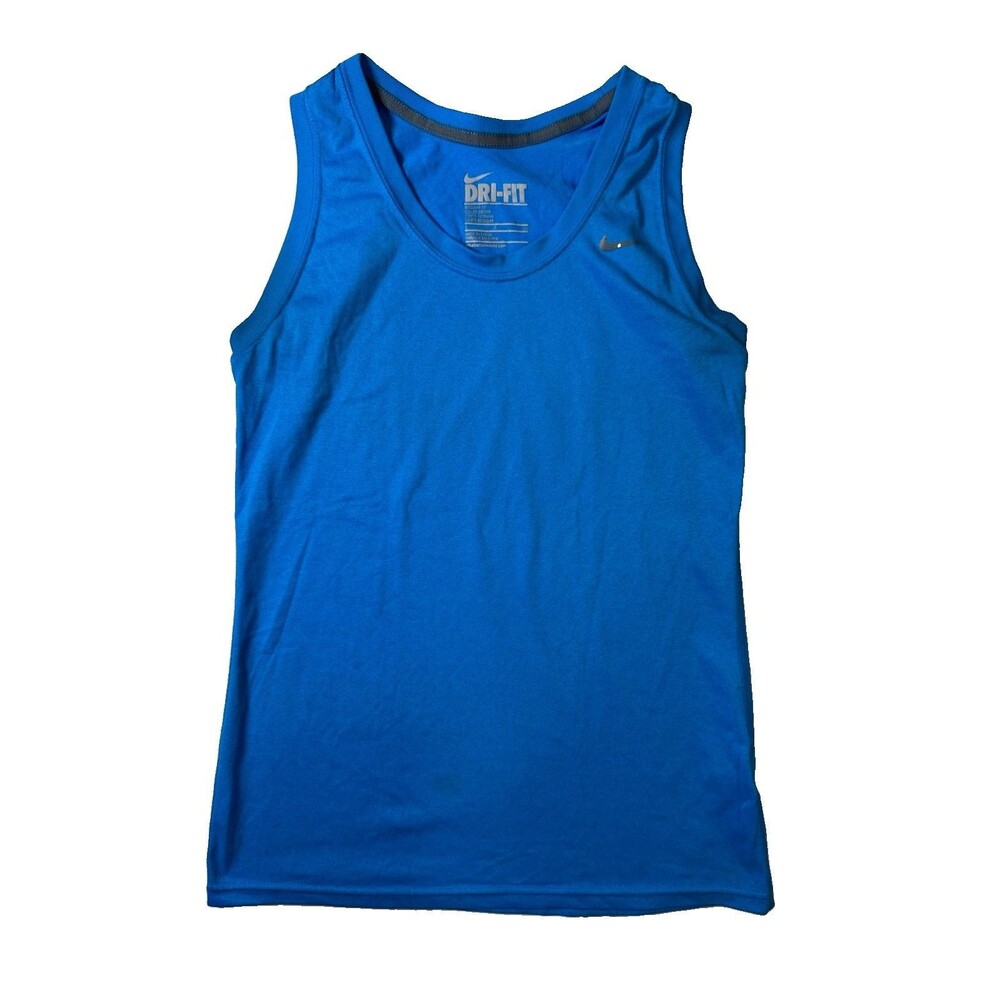 Nike Tank Top Mens Size M Blue Dri-Fit Regular Fit Sleeveless Athletic Gym Shirt